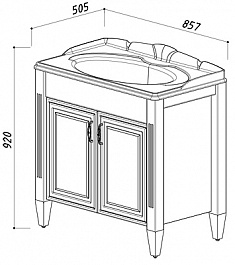 Belux Тумба с раковиной Империя 85 белая – фотография-3