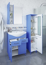 Sanflor Зеркальный шкаф Глория 65 L голубой матовый – фотография-3