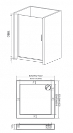 Good Door Душевое ограждение PANDORA DR-80-C-CH – фотография-2