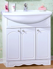 Бриклаер Мебель для ванной Лючия 80 белая, 2 шкафчика – фотография-5