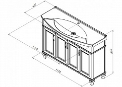 Aquanet Тумба с раковиной Валенса NEW 120 белый – фотография-13