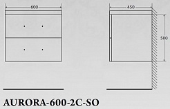 BelBagno Тумба с раковиной AURORA 600 Cemento Scuro – фотография-5