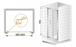 Cezares Душевая дверь в нишу ANIMA-W-BS-90-C-Cr – фотография-2