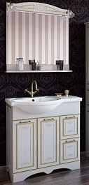 Sanflor Мебель для ванной Адель 82 R белая, патина золото – фотография-1