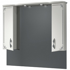 Какса-а Зеркальный шкаф Классик-Д 105, белый/серебро – фотография-1