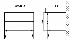 BelBagno Тумба с раковиной ATRIA 850 Bianco Laccato Lucido – фотография-4