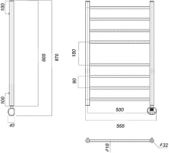 Domoterm Полотенцесушитель электрический Медея П8 500x800 ER хром – фотография-4