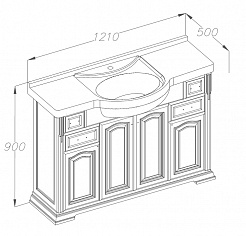 Opadiris Тумба с раковиной Риспекто 120 нагал – фотография-3