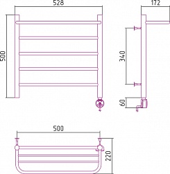Стилье Полотенцесушитель электрический Формат 20 ТП 500х500 – фотография-2