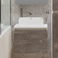 Runo Мебель для ванной Бари 50 Duo подвесная железный камень/белая – фотография-3