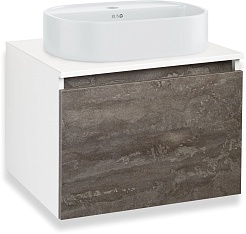Runo Мебель для ванной Бари 60 Nuovo подвесная железный камень/белая – фотография-2