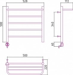 Стилье Полотенцесушитель электрический Формат 20 ТЛ 500х500 – фотография-2
