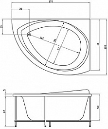 Aquatika Акриловая ванна H2O Альтернатива Basic R – фотография-2