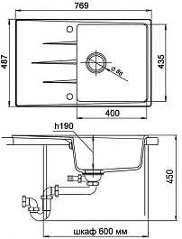 Ewigstein Мойка кухонная Gerd 60F серый металлик – фотография-4