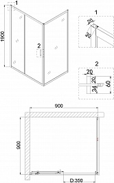 Niagara Душевой уголок Nova 90x90 NG-42-9AG-A90G – фотография-7