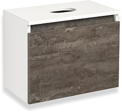 Runo Мебель для ванной Бари 50 Uno подвесная железный камень/белая – фотография-6