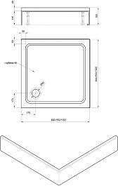 Aquatek Душевой акриловый поддон 80x80 DPA-0000001 белый – фотография-9