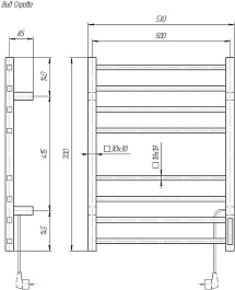 Domoterm Полотенцесушитель электрический Квадро DMT 109-S П8 50x70 TBOX EK R хром – фотография-5