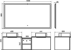 Comforty Мебель для ванной Портленд 150 подвесная дуб шоколадно-коричневый – фотография-14