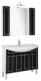 Aquanet Мебель для ванной "Честер 105" черный/серебро – фотография-1