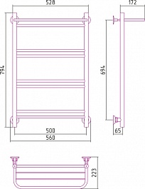 Стилье Полотенцесушитель Версия-Н1 800х500 – фотография-2