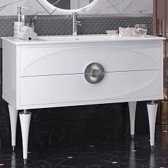 Opadiris Мебель для ванной Ибица 120 с овальным зеркалом белая/хром – фотография-5