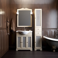 Opadiris Зеркало для ванной Кама 75 слоновая кость – фотография-2