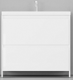 Velvex Мебель для ванной напольная Klaufs 90 белая, 2 ящика – фотография-9