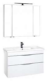 Aquanet Зеркальный шкаф "Эвора 100" белый – фотография-5