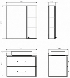 Comforty Тумба с раковиной Амстердам 75 – фотография-9