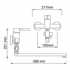 WasserKRAFT Смеситель для ванны "Wern 4202L" – фотография-5