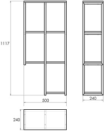 Comforty Стеллаж подвесной Порто 50 с открытыми полками дуб темно-коричневый/черный муар – фотография-6