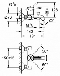 Grohe Смеситель "BauClassic 32865000" для ванны – фотография-2