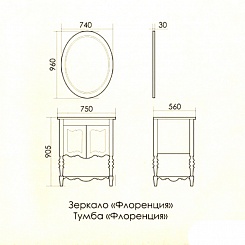 Атолл Мебель для ванной "Флоренция" ivory old (синяя патина) – фотография-8