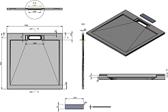 Esbano Душевой поддон Luxe 90x90 ESP-LX90B черный матовый – фотография-5