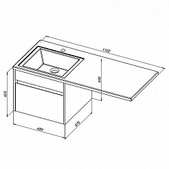 Aquanet Тумба с раковиной Токио 110 R подвесная – фотография-4