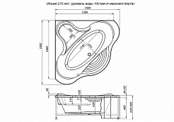 Aquanet Акриловая ванна Margarita 150x150 (г/м, а/м, сп/м, с/п) – фотография-8