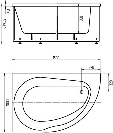 Aquatek Акриловая ванна Вирго 150x100 L с экраном – фотография-4