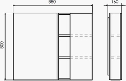 Comforty Мебель для ванной Милан 90 T-Y9378 с черной столешницей подвесная белая – фотография-11