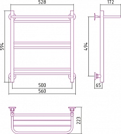 Стилье Полотенцесушитель Версия-Н1 600х500 – фотография-2