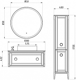 ASB-Woodline Мебель для ванной Рома 100С белая – фотография-12