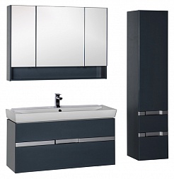 Aquanet Зеркальный шкаф "Виго 120" сине-серый – фотография-3