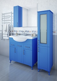 Sanflor Мебель для ванной Глория 85 L голубая матовая – фотография-2