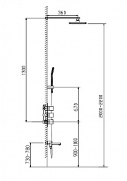 Timo Душевая система Tetra-thermo SX-0199/03SM черный – фотография-2