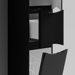 Водолей Шкаф пенал Адель 30 R с б/к черный – фотография-5