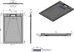 Esbano Душевой поддон Luxe 120x80 ESP-LX128B черный матовый – фотография-5