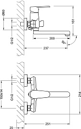 Lemark Смеситель для ванны Point LM0317C универсальный хром – фотография-2