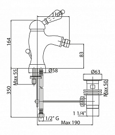 Cezares Смеситель VINTAGE-BSM1-01-Sw для биде – фотография-2