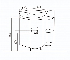 Mixline Тумба с раковиной Корнер R – фотография-4