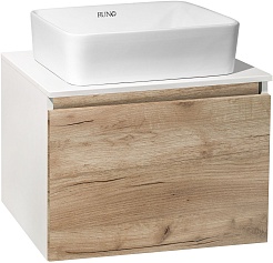 Runo Мебель для ванной Бари 60 Tre подвесная дуб крафт/белая – фотография-4